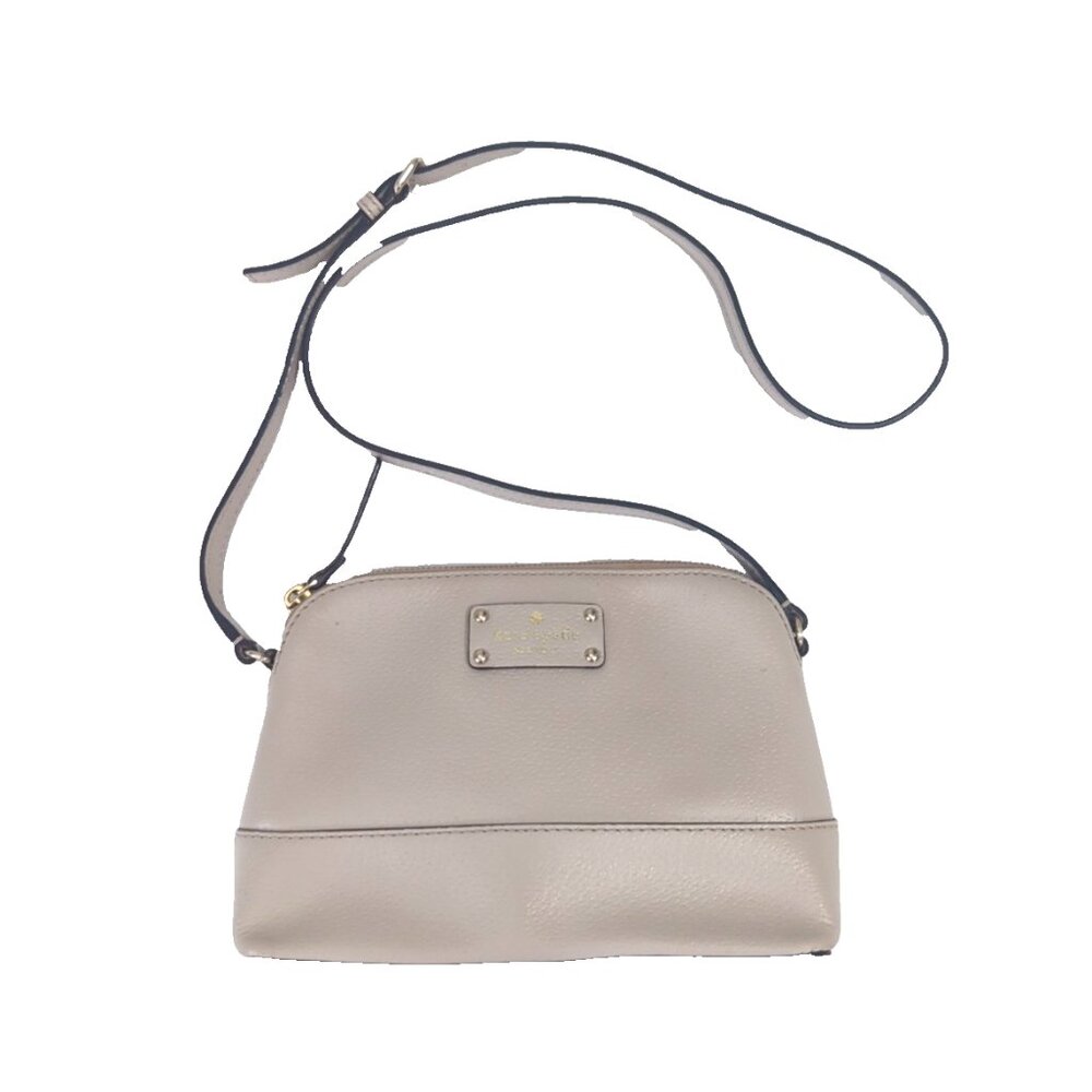 Kate‎ Spade Wellesley Hanna Crossbody Purse Zip Leather Tusk Ivory/Beige
